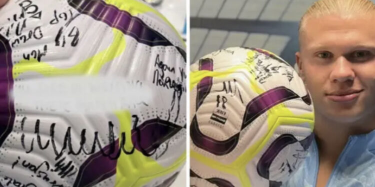 Tifozët zbulojnë mesazhin sekret në topin e ndeshjes të Erling Haaland pas het-trikut të tij të fundit