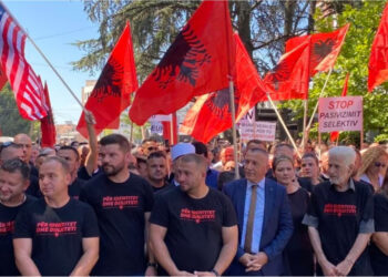 Shqiptarët e Luginës protestojnë kundër Vuçiç për ‘identitet dhe dinjitet’