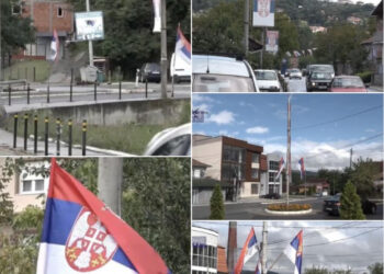 Flamuj serbë vendosen në Veri të Kosovës