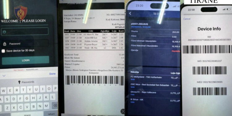 Baste sportive nga telefoni, arrestohen në flagrancë dy persona në Tiranë. Në kërkim pronari i lokalit