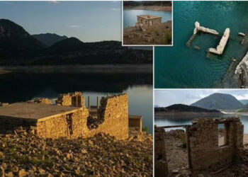 Thatësira në Greqi/ “Avullon” liqeni artificial, dalin rrënojat e fshatit për herë të parë në 30 vjet