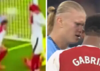 Gjesti i shëmtuar i Erling Haaland – gjuajti me top në kokë Gabrielin, pastaj në fund u zu me pothuajse të gjithë lojtarët e Arsenalit 