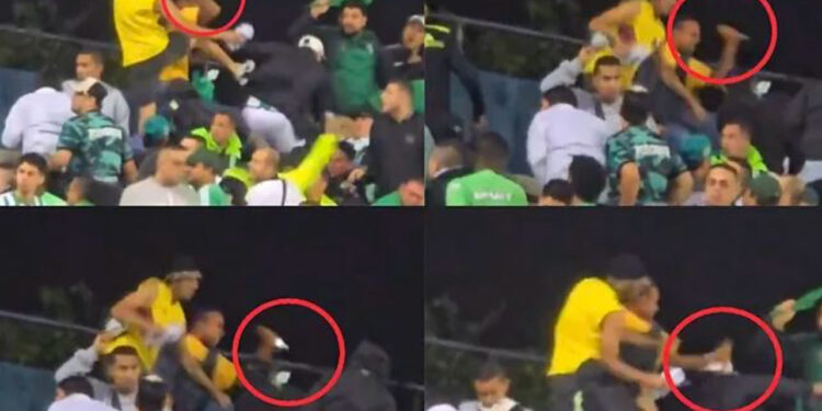 VIDEO/ Përleshje të dhunshme në stadium, pezullohet ndeshja, lojtarët braktisin fushën