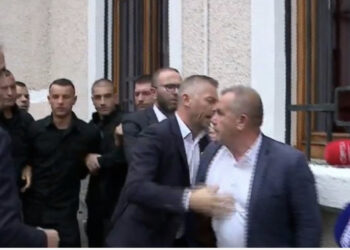 “Ik andej, hajdut”/ Nuk po lejohen të futën në Parlament, Nallbati shtyn punonjësin e Gardës: S’keni turp