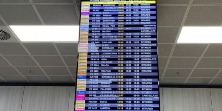 Kaos në aeroportin e Bergamos, shtyhen dhe anulohen fluturimet