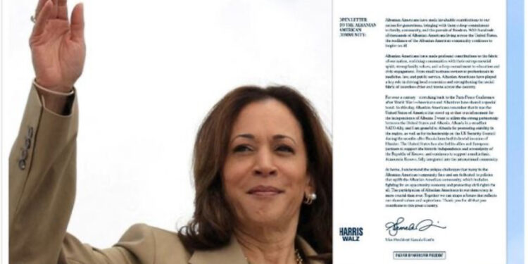 LETRA/ Kamala Harris thirrje shqiptarëve në Amerikë: Promovoni stabilitet në rajon!