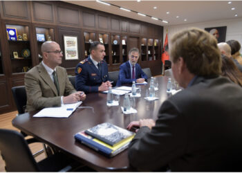 Ilir Proda takon drejtuesit e DEA-s, krah tij qendron Nallbati i akuzuar si “ushtar i bandës së Troplinëve”