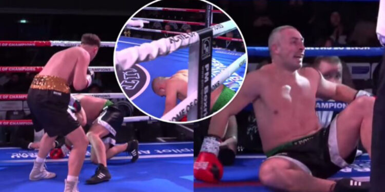 Boksieri shqiptar shkatërron boksierin serb që në raundin e parë – gjyqtari ndërpret ndeshjen