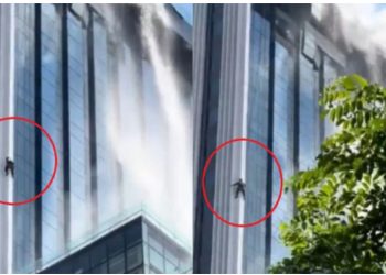 VIDEO/ Po pastronte xhamat i lidhur me litar në ndërtesë, publikohen pamjet nga momentet e tmerrit për punonjësin teksa po binte tërmeti në Myanmar