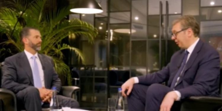Vuçiç me Donald Trump Jr.: Marrëveshje me Prishtinën, por jo e njëanshme