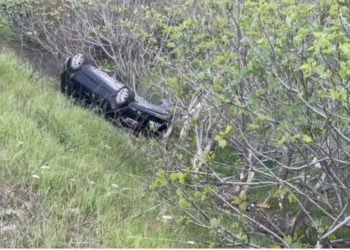 VIDEO/ Aksident në aksin Milot-Laç, makina del nga rruga e përfundon në kanal, plagosen 5 persona