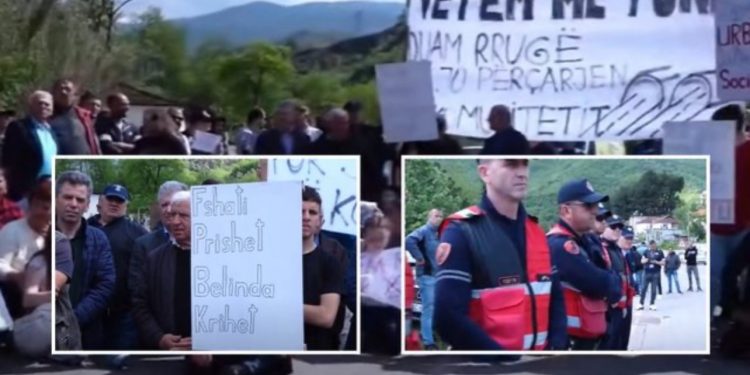 “Fshati prishet, Belinda krihet”/ Banorët e Hotolishtit protestë për projektin e rrugës: Mosbindje qytetare është rruga jonë! Do të bojkotojmë zgjedhjet