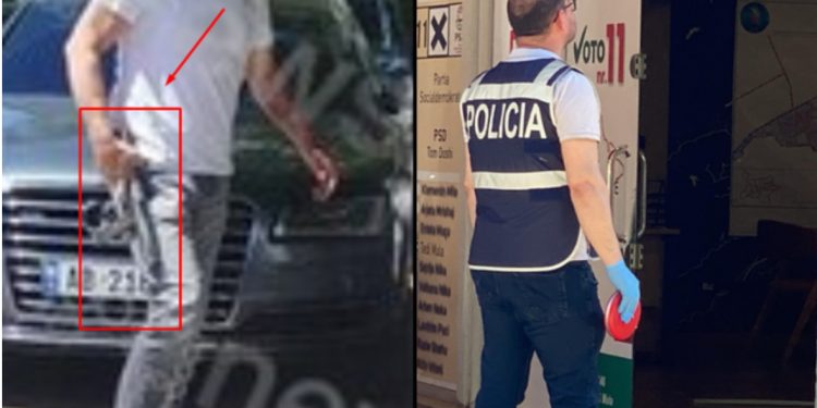 Përplasja te PSD-ja në “Ali Dem”, autori filmohet me armë “Scorpio” të zi në dorë! Kë kishte objektiv?