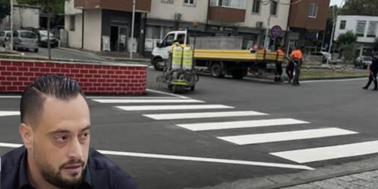 Absurdi në Shijak/ Vijat e bardha për këmbësorët të çojnë në një mur