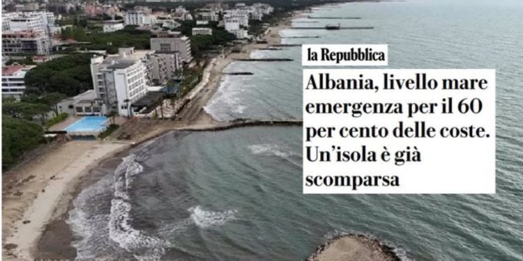 “Një ishull tashmë është zhdukur”, La Repubblica: Erozioni ka goditur rëndë bregdetin shqiptar, çimentimi po përshpejton fenomenin