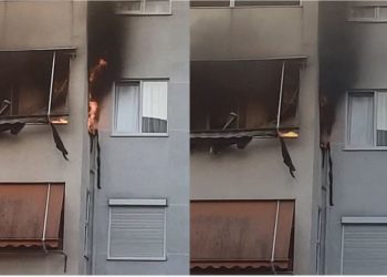 VIDEO/ Përfshihet nga flakët një apartament në Astir