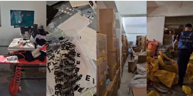 EMRAT/ Zbulohen në Rrugën e Arbërit dy magazina me veshje të kontrabanduara dhe logo false, arrestohen 4 persona, shpallen në kërkim dy të tjerë