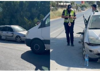 Aksident në aksin Fier-Levan, automjet del nga rruga dhe përplaset me shtyllën e tensionit të lartë