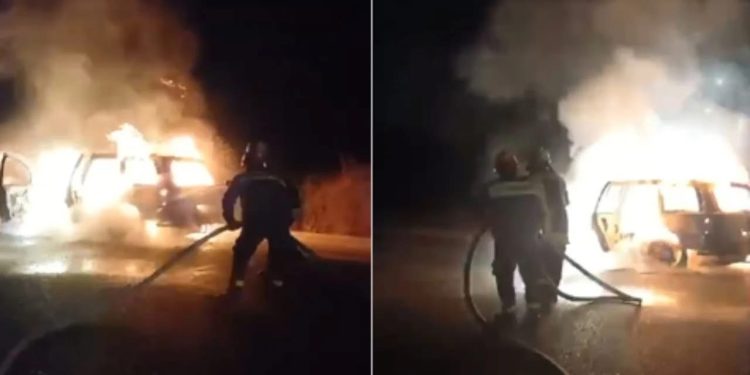 VIDEO/ Makina përfshihet nga flakët në mes të rrugës në Tiranë, tymi përshkon ambientin
