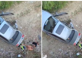 Aksident në aksin Peqin-Elbasan, automjeti humb kontrollin dhe bie nga ura