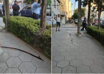 Defekt në kabullin e energjisë elektrike në Shëngjin, këputet dhe bie në rrugë