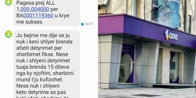 Mesazhe të njëpasnjëshme edhe pas shlyerjes së pagesës, qytetari: Sistemi primitiv i One nuk dallon kush e shlyen detyrimin mujor e kush jo!