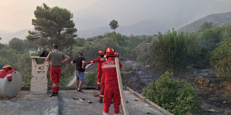 Krah zjarrfikësve në front kundër zjarrit, 42-vjeçari në Delvinë pëson djegie në trup, transportohet në Tiranë për mjekim