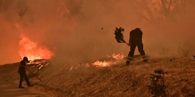 Pamje apokaliptike/ Greqia në luftë me zjarret, evakuohen banorët pranë Athinës