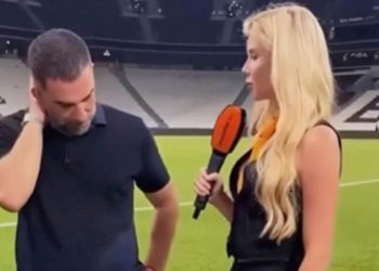 VIDEO/ Trajneri i Shakhtarit nuk e shikon gazetaren në sy, gruaja e tij është xheloze…