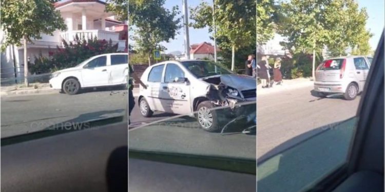 Aksident në Tiranë, përplasen dy makina pranë rrethrrotullimit të Shkozës