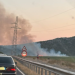 Zjarr në Velipojë, afër rrugës së madhe (FOTO)