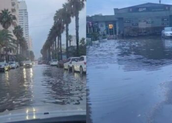 Durrësi përballet me reshje të forta, rrugët zhyten nën ujë