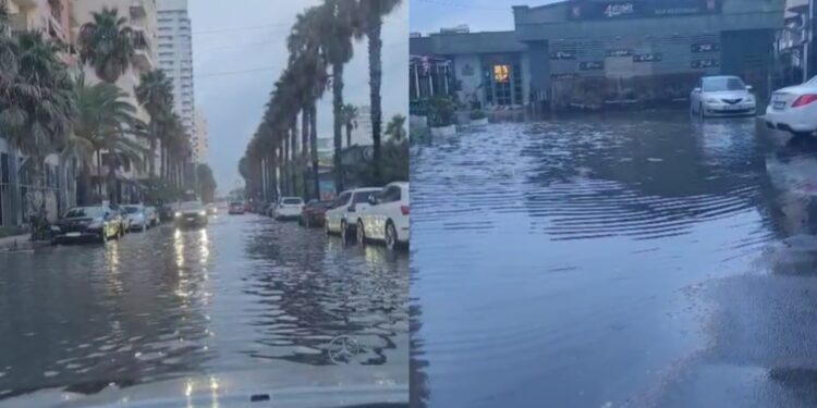 Durrësi përballet me reshje të forta, rrugët zhyten nën ujë