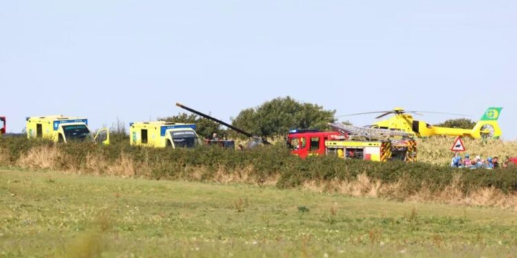 Helikopteri shkon poshtë në Britaninë e Madhe, katër persona në bord! Ngjarja ndodh gjatë një stërvitjeje për pilotët