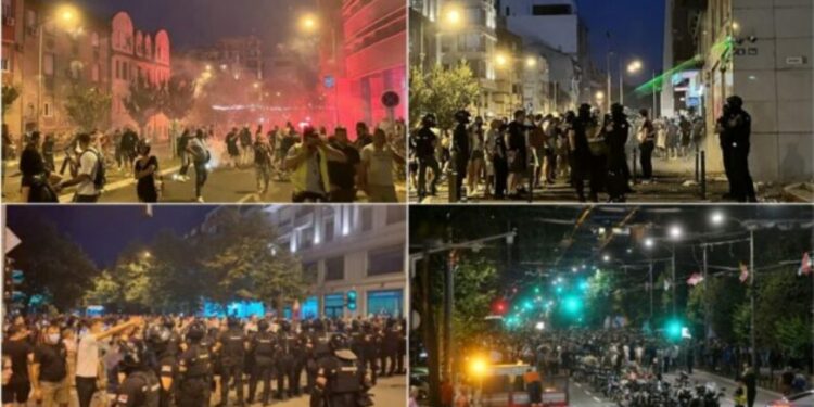 Proteste të reja në gjithë Serbinë, mbështetësit e Vuçiçit godasin protestuesit me mjete piroteknike.