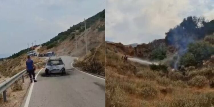 Selenicë: Automjeti Mercedes-Benz digjet gjatë shkurtimit 
Një makinë Mercedes-Benz është përfshirë nga zjarri teksa ishte në lëvizje në rrugën Sevaster – Vajzë, në territorin e bashkisë së Selenicës.