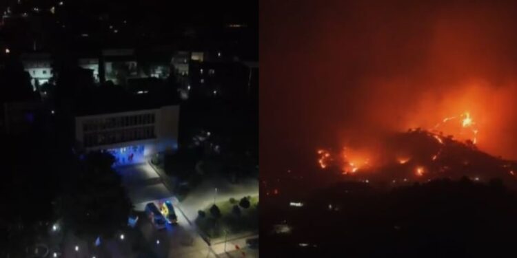 Shqipëria nën ndikimin e zjarreve! Situata më kritike në jug, Delvina po krijon mbrojtje me skrepa.