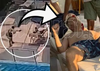 VIDEO/ Krimineli “me 9 jetë” shpëton nga atentati, autori rrëshqet në pllakat e pishinës dhe e qëllon në hotelin luksoz
