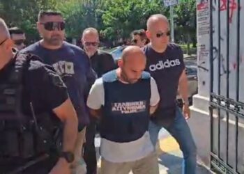 Video/ 40-vjeçari shqiptar që vrau gruan përpara fëmijëve të tij mbërrin në gjykatë me kokën ulur dhe në heshtje