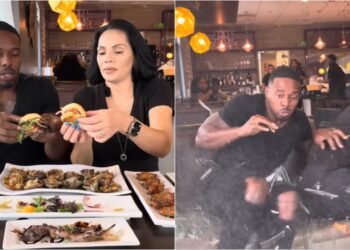 Video dramatike: Çifti i influencerave goditet nga makina ndërsa filmojnë veten duke ngrënë në restorant