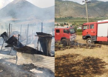 Zjarr në fshatin Cangonj të Devollit, shkatërrohet një kasolle.