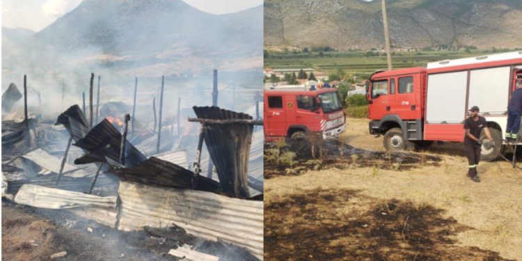 Zjarr në fshatin Cangonj të Devollit, shkatërrohet një kasolle.