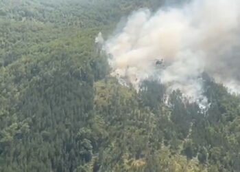 Zjarri në Fushë Arrëz: Intervenimi ajror redukton intensitetin, por mbeten vatra aktive.