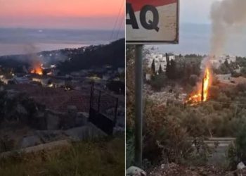 Zjarri shpërthen në varrezat e Dhërmiut, rrezikon ullishtet përreth