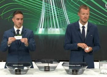 rewrite this title in other words using the original language and as a average journalist person: Shorti i Conference League/ Egnatia, Dinamo dhe Ballkani mësojnë rivalët e mundshëm të ‘play-off’-it |