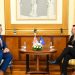 Ambasadorët e huaj takohet me kryetarin e ri të Parlamentit të Kosovës, diskutime mbi konstituimin e Kuvendit
Ambasadori i Mbretërisë së Bashkuar dhe ai i Bashkimit Evropian në Prishtinë zhvilluan një takim me kryetarin e ri të Kuvendit të Kosovës, Dimal Basha. Gjatë takimit, ata diskutuan çështje të ndryshme, përfshirë konstituimin e organit ligjvënës, një temë që ka shkaktuar polemika.