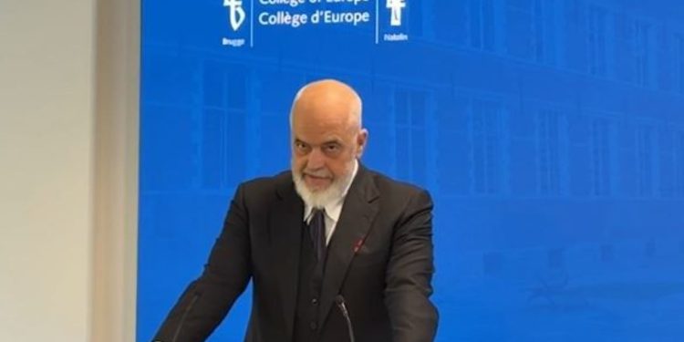 “Bashkimi Evropian, një nevojë urgjente”, Rama në Bruzh: Shqipëria është e gatshme, europianët duhet të përgjigjen thirrjes.