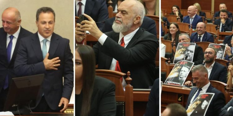 Betohet Kuvendi: Fotografi të deputetëve, të qeshura, protesta, pankarta, gabime dhe incidente në seancë.