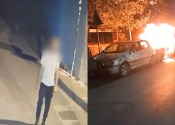 Dogji makinën e një gruaje 43-vjeçare në Tiranë, autori është arrestuar ndërsa kamerat dokumentojnë momentin e ndodhisë.