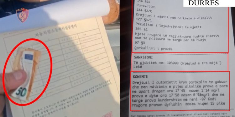 Dy shtetas në pranga për tentativë korrupsioni ndaj policisë për të shmangur ndëshkimin